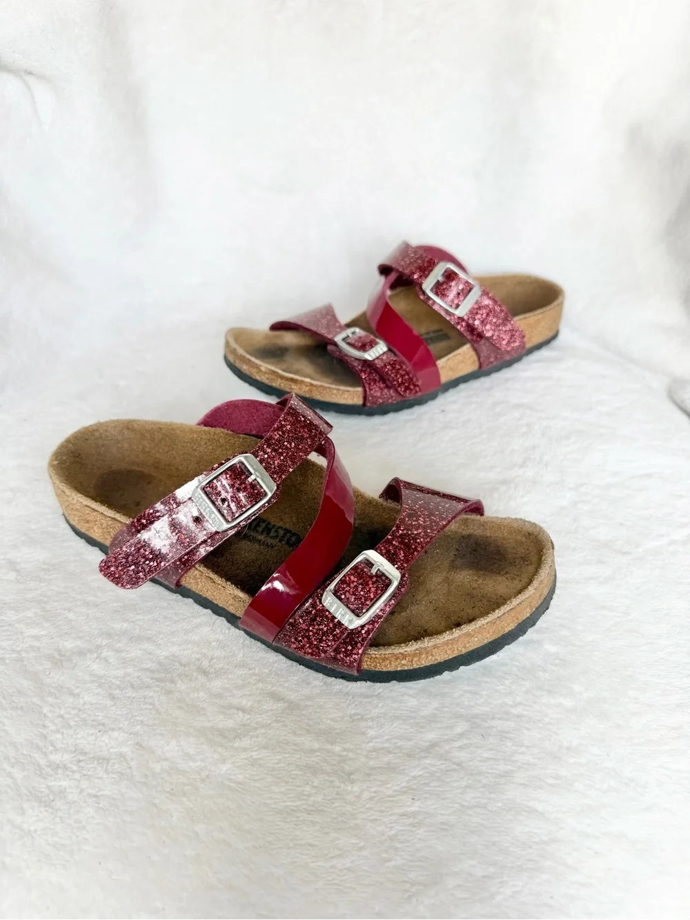 Birkenstock SALINA Burgundy Kids Sandal Cosmic Sparcle Mix Size EU 33 L2  Girl.